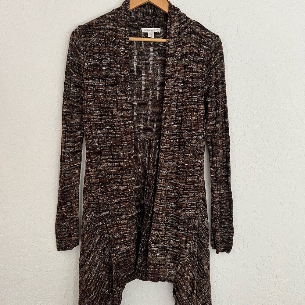 Coldwater Creek Cardigan, S, Brown Multi Knit, Classic Chic, Excellent Cond.